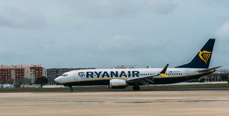 Ryanair Boeing 737-800 airplanes at Lisbon airport (<a href='https://seekingalpha.com/symbol/LIS' title='NETS PSI-20 Index Fund'>LIS</a>) in Portugal.