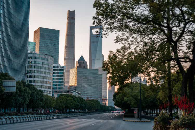 Shanghai Lujiazui Century Avenue City Road Urban Scenery