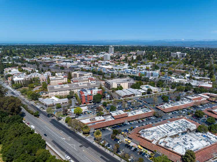 Aerial view of Menlo Park, Silicon Valley