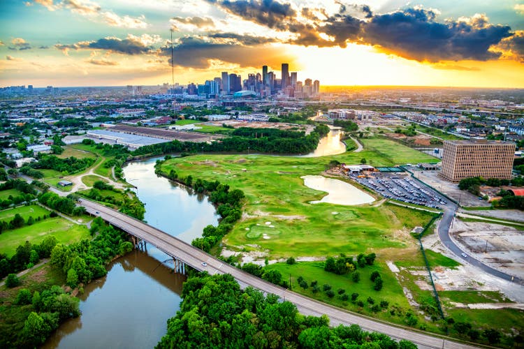 Houston Skyline from Over Buffalo Bayou