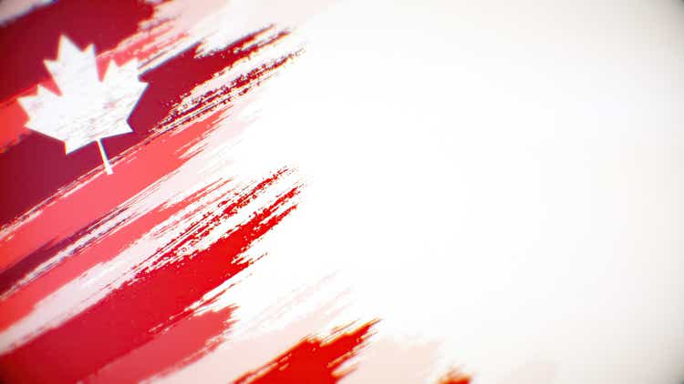 Canadian flag paint brush on white background, The concept of Canada, drawing, brushstroke, grunge, paint strokes, dirty, national, independence, patriotism, election, template, oil painting, pastel colored, cartoon animation, textured effect