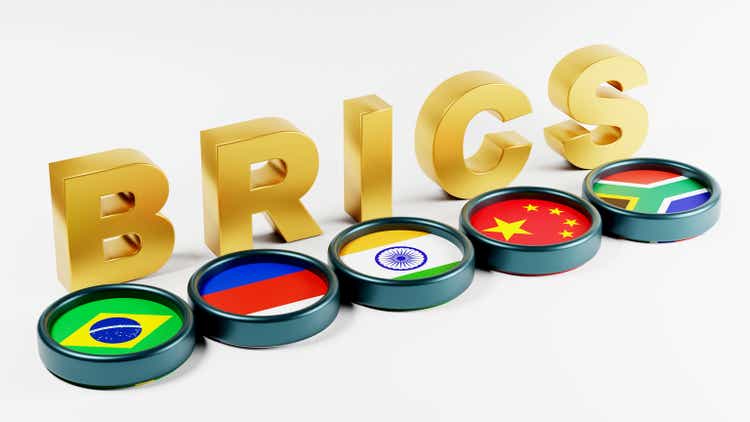 BRICS countries coat of arms flag illustration