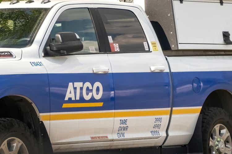 A close up to an ATCO Group truck. An electric utilities, natural gas production as well as distribution and construction company.