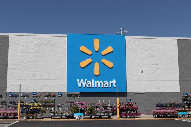 Walmart discount retailer. Walmart offers goods in local stores, on the internet, and on its Walmart app.