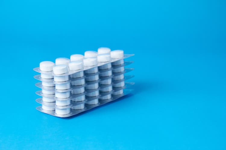 Medications stacked in their blister