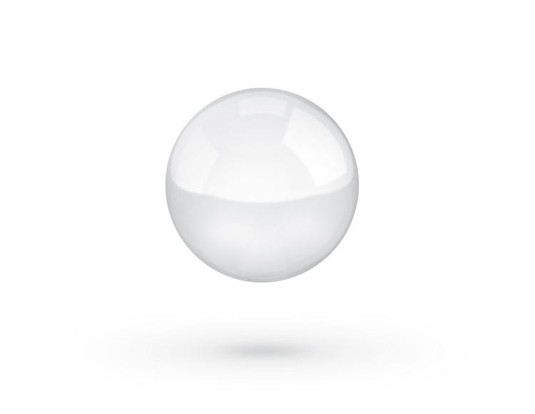 transparent crystal glass marble ball on white background