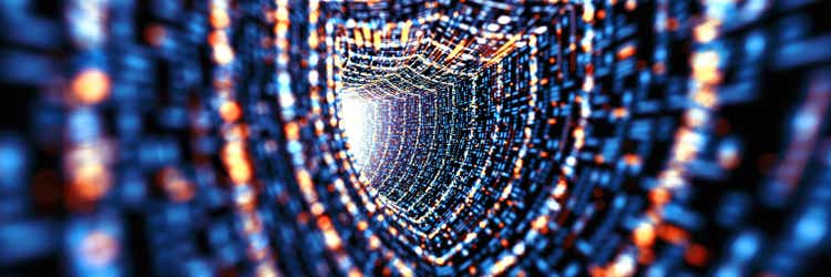 Shield Data Tunnel. Cybersecurity Technology - Inside Concept