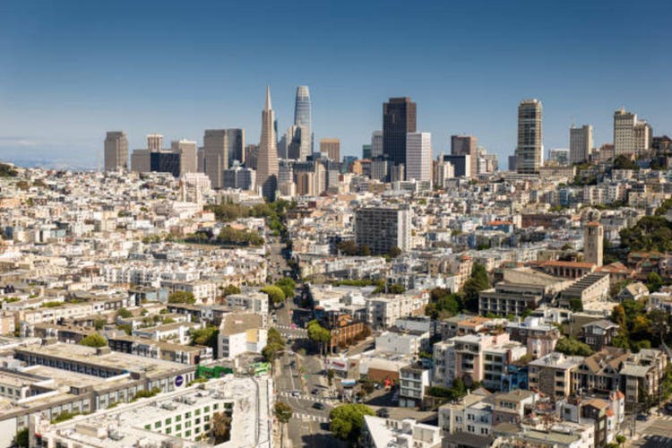 San Francisco city views with the downtown area in the distance