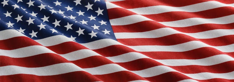 American Wave Flag Background. USA