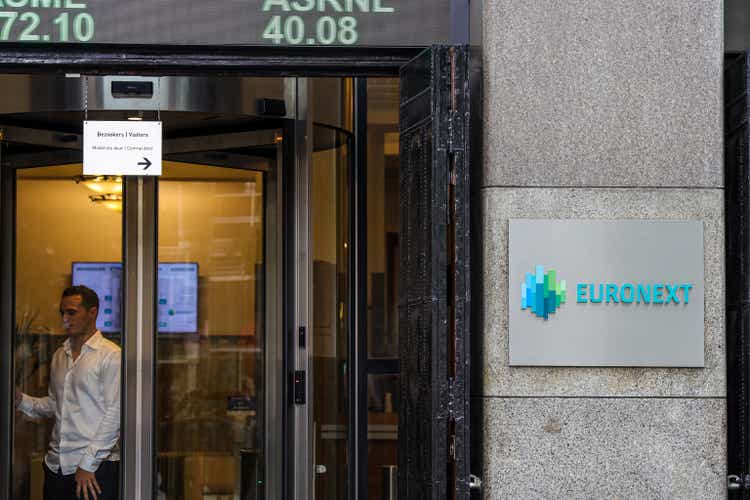 The entrance of Euronext in Amsterdam.