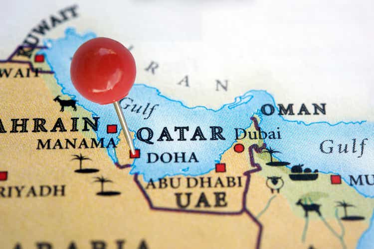 Qatar on a map