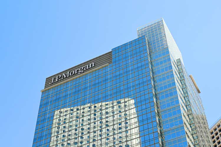 Big financial company JP Morgan in central Hong Kong