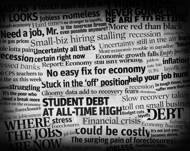 bad economic headlines 2011 collage