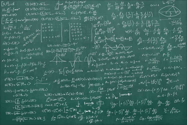 Blackboard full of equations