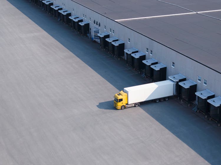 Single truck at a warehouse