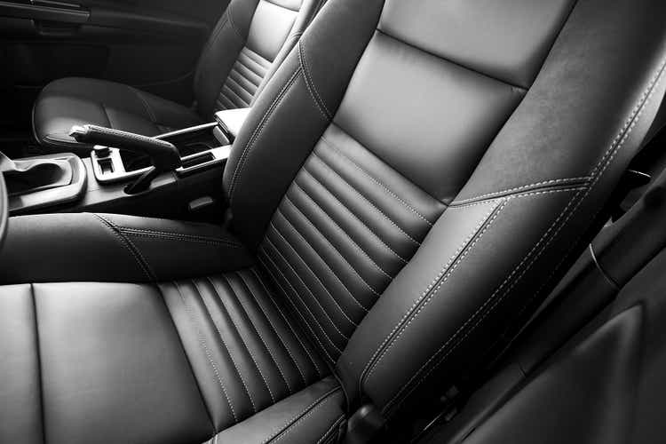 leather car seats close up