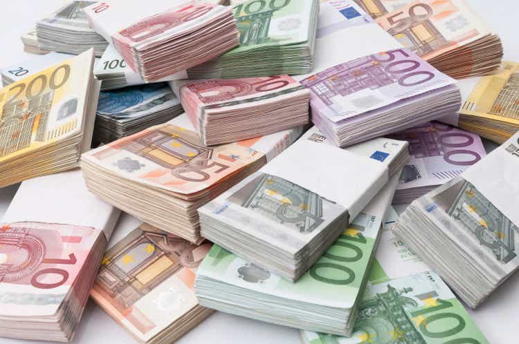 stack of euro banknotes