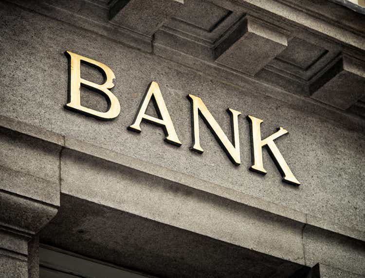 Old fashioned bank sign