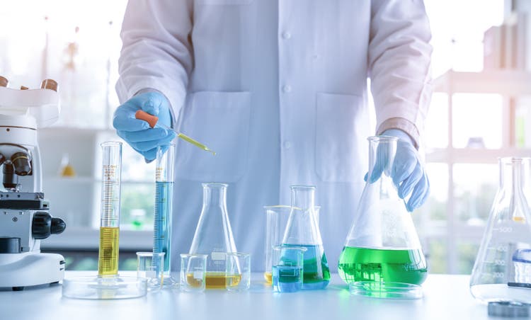 Scientist or researchers working in science laboratory, medical technology research work