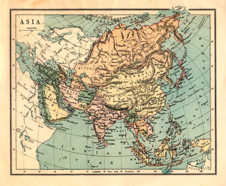 Mid-Victorian map of Asia