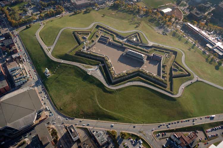 Citadel Hill, Halifax Nova Scotia Canada. Aerial view