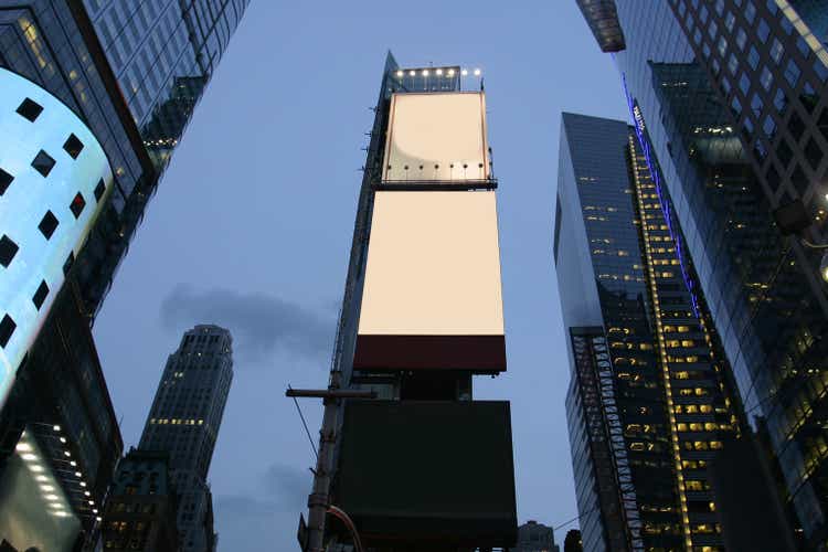 Empty advertisement boards in NYC