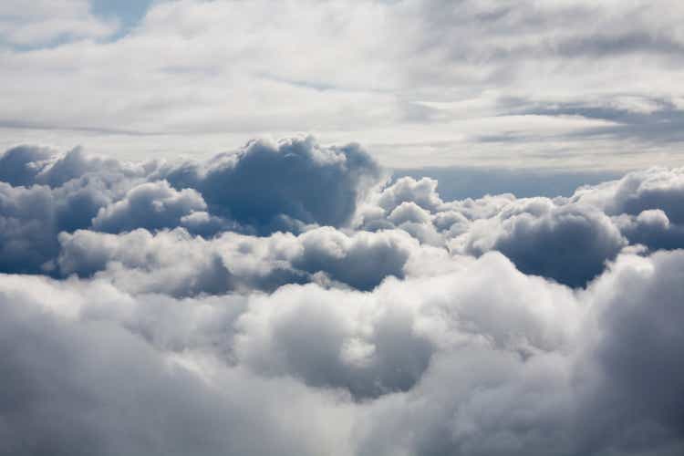 Fluffy white clouds from above