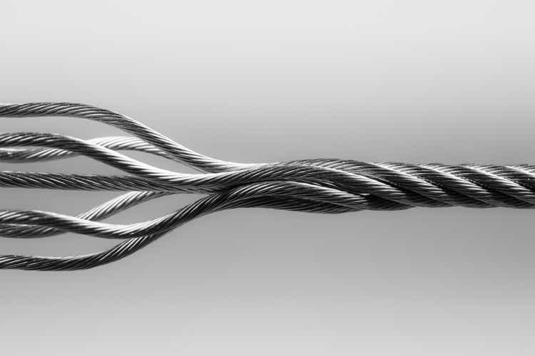 Wire rope. SteelTwisted Connection Cable Abstract Strength Concept