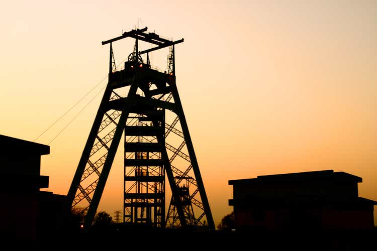 Gold or platinum mine head gear in Johannesburg South Africa