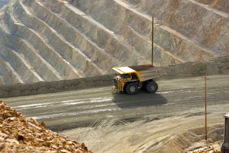 Large dumptruck in utah copper mine