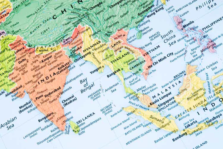India and malaysia regional map
