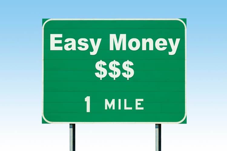 Easy Money One Mile Highway Road Sign