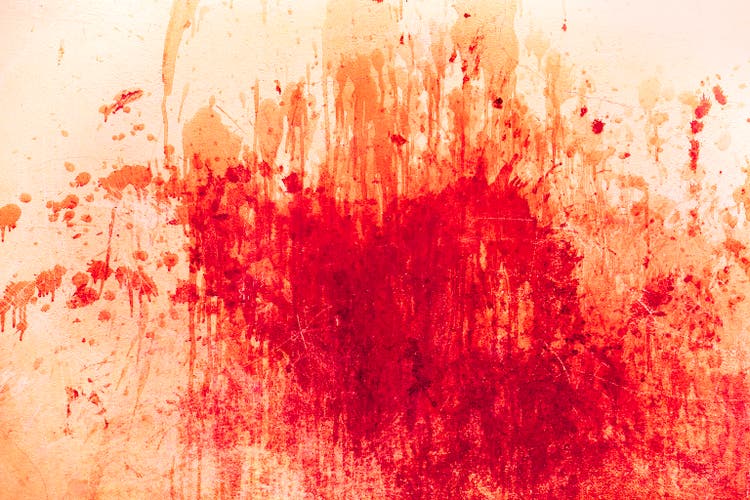 Messy splash of red