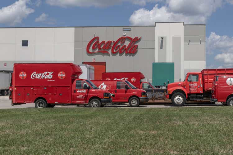 Coca-Cola plant. Coca-Cola manufactures Coke, Diet Coke, Sprite, Dasani, and various Coke coffee products.