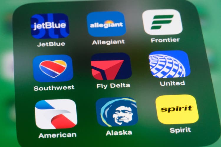 Delta Airlines, Southwest Airlines, United Airlines, American Airlines, JetBlue Airlines, Frontier Airlines, Spirit Airlines, Alaska Airlines, Allegiant Air. Assorted American Airlines company brands