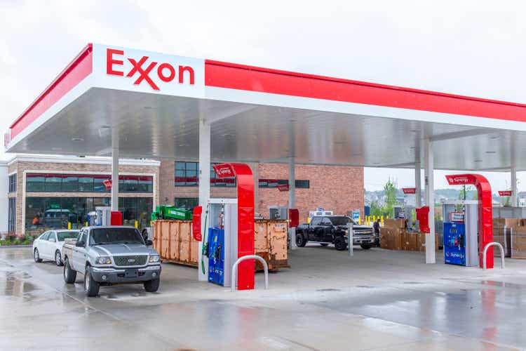 Exxon Service Station Convenience Store Under Construction With Copy Space