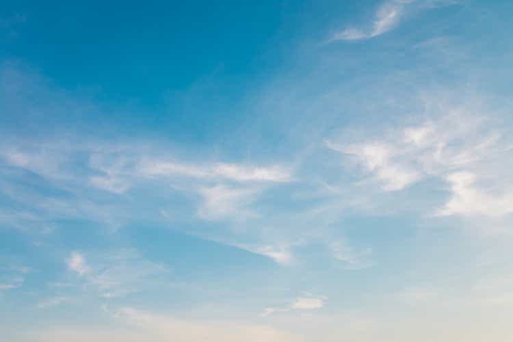 Blue sky background with white cloud in sunny day.