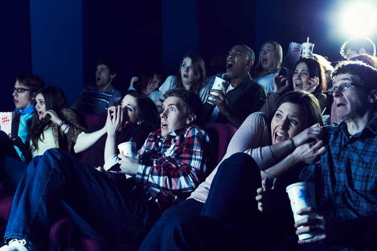 Audience enjoying movie at the cinema