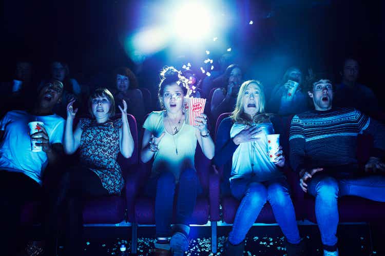 Audience enjoying a movie in a cinema