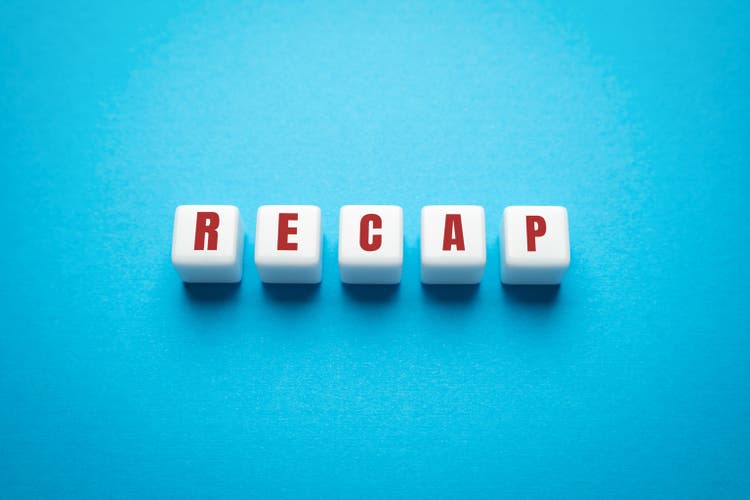 Wooden blocks with the word Recap. A document presenting your skills and achievements. Getting a new job position. Business concept. Resume. Interview.