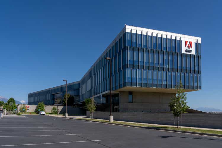 Adobe office building at its new campus in Lehi City, UT, USA