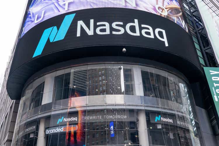 The NASDAQ Stock Exchange headquarters in New York, USA