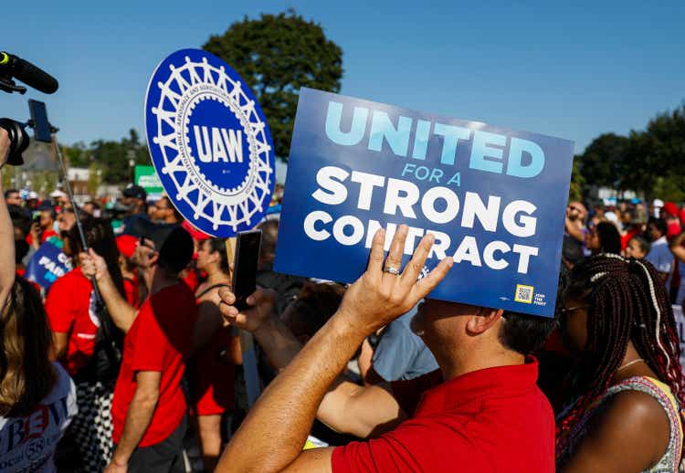 United Auto Workers Members March In Detroit Labor Day Parade