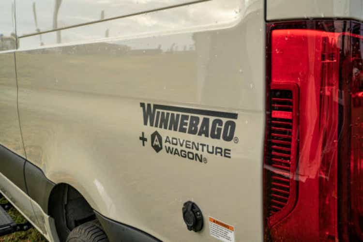 Detail of Winnebago Adventure Wagon, modular and configurable camper van on Mercedes Sprinter chassis.