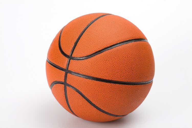 Basketball ball with clipping path