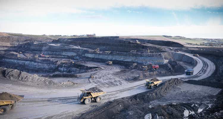 Surface coal mine site, elevated view