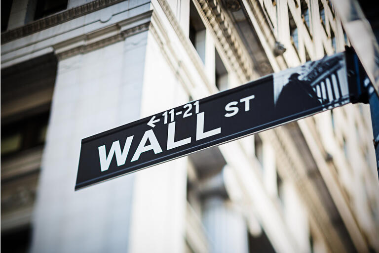 Wall Street sign, New York City, USA