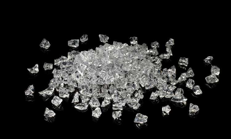 Pile of Faux Uncut Diamonds Isolated on a Black Background