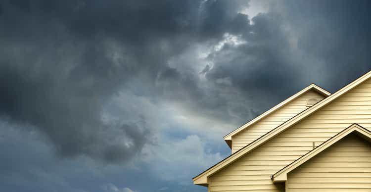 home in stormy day