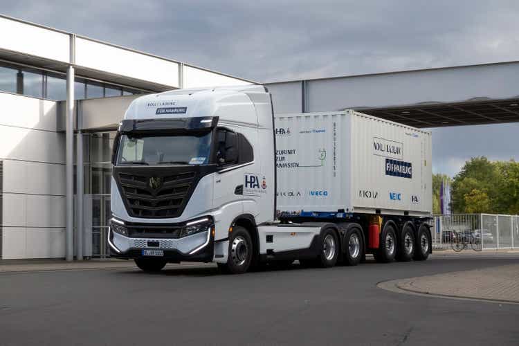 Electric truck Nikola on a street